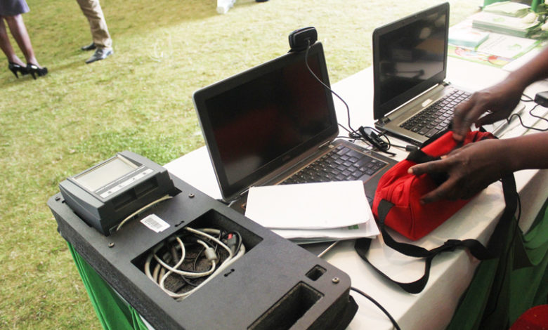 IEBC showing equipment at a trade fair. Photo: IEBC